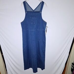 Directives Denim Pinafore Dress‎ XL Blue New Lyocell Blend Midi Overall